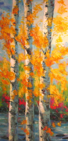 Birches in Yellow